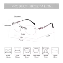 BLUEMOKY New metal square frameless prescription glasses