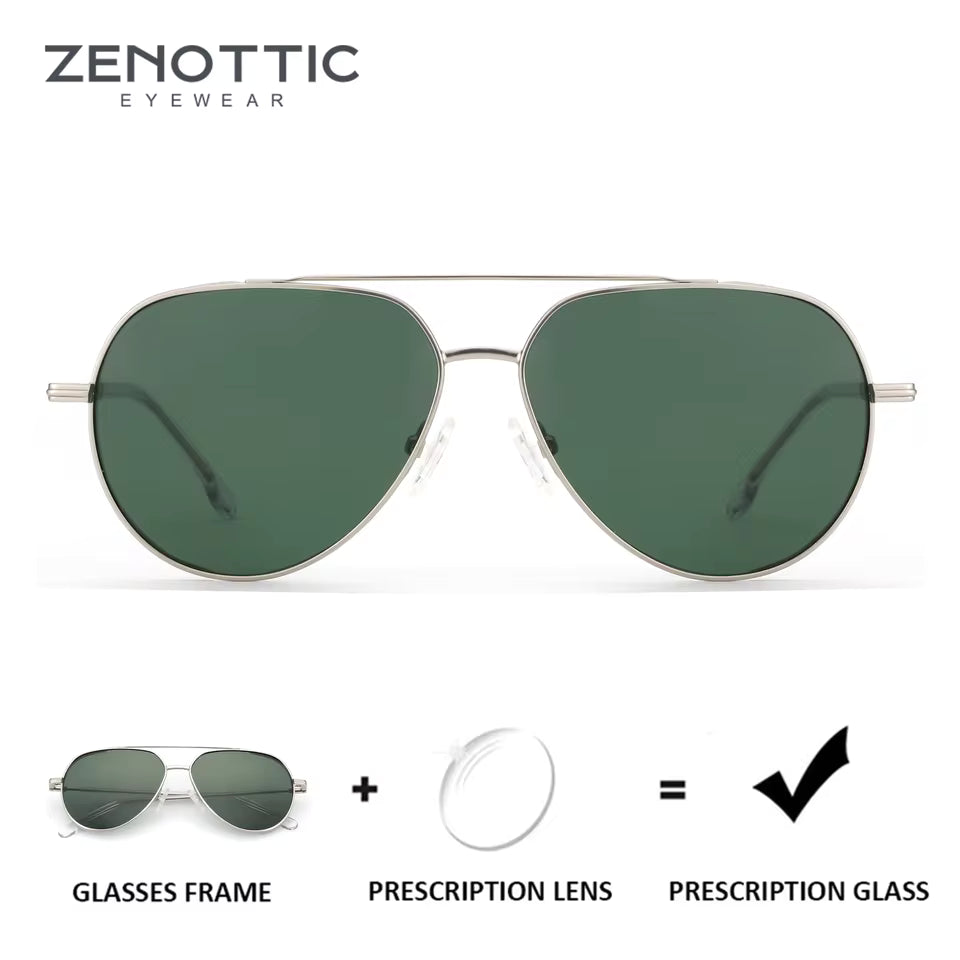 ZENOTTIC(XL Size)Metal Aviator Prescription Sunglasses