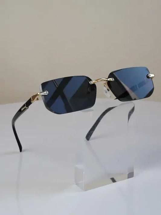 Trendy Punk Rimless Cut Edge Sunglasses