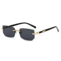 Trendy Punk Rimless Cut Edge Sunglasses