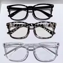 3pcs Lightweight PC Frames Minimalist Square Clear Lens Glasses